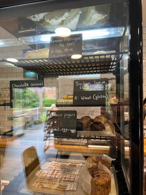 vegan cakes, todays options sicilian lemon cake slice at Lenny's of Eastgate in Rochester