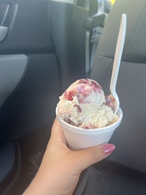 Oat milk blueberry pancake   at Dairy Twist Cafe in Wolverine Lake