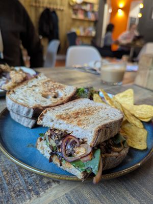 BBQ mushrooms and tofu sandwich at HQ Urban Kitchen in Swansea