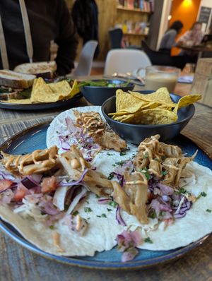 Cajun vegan chicken taco at HQ Urban Kitchen in Swansea