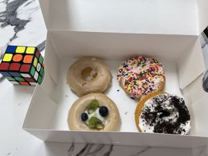 Four vegan flavors from today    at Donerds Donuts in Bethlehem