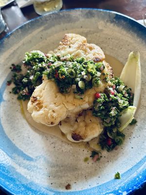 cauliflower steak  at Fitz's Bar in Doolin