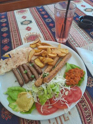 vegan mix ćevapi sausages at Vrata Orijenta in Mostar