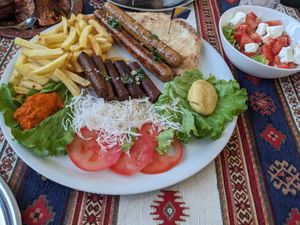 Veggie Mix (vegan) and Šopska salat (vegeterian) at Vrata Orijenta in Mostar