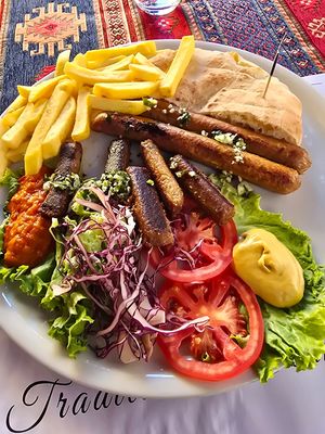 Sausage plate (vegan) at Vrata Orijenta in Mostar