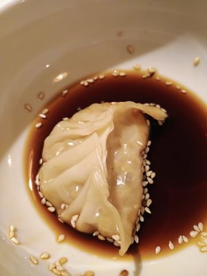 Vegan gyoza but we ate most of it before I took a picture. at Sosaku Vegan Restaurant in Vienna