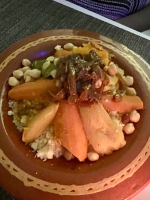 Vegan cous cous   at ZAZ  in Tamraght