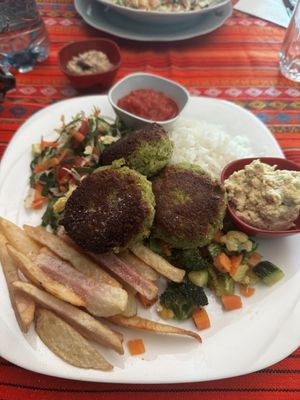 Falafel dish   at Charlis'nack in Copacabana