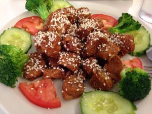 sweet and sour island  at Loving Hut in Sandy Springs