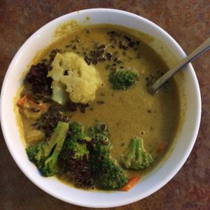 vegan curry with black rice at Loving Hut in Sandy Springs