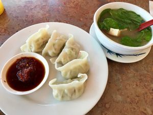 Dumplings & Miso Soup at Loving Hut in Sandy Springs