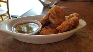 Golden chicken nuggets at Loving Hut in Sandy Springs