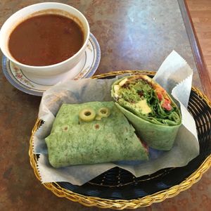 hummus wrap at Loving Hut in Sandy Springs