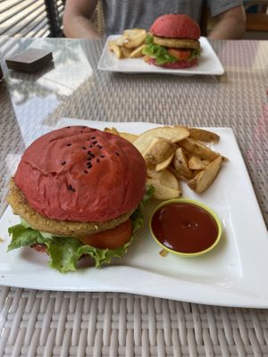 Vegan burger   at Temptations Bakery Cafe & Restaurant in 