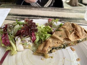 Spinach and herb pie  at Little Tree Books & Coffee in Athens