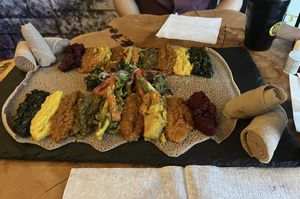 Vegan sampler for two  at The Spicy Ethiopian in Toronto
