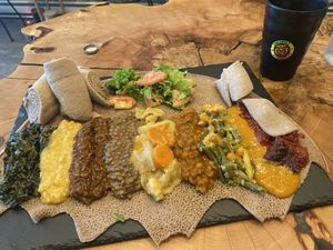 The vegan platter  at The Spicy Ethiopian in Toronto