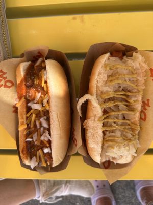 Detroit and New York dogs  at Nikki's Not Dog Stand in Sag Harbor