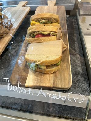 Vegan tunafish avocado sandwich   at Cafe Good in Munich