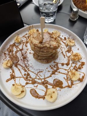 Banana Pancakes with Biscoff Cream at Cafe Good in Munich