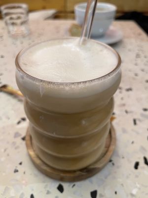 Hazelnut iced latte   at Cafe Good in Munich