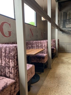 Indoor seating  at Da Legna at Nolo in New Haven