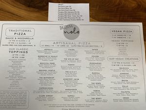 Menu at Da Legna at Nolo in New Haven