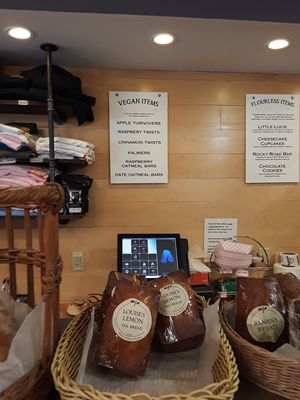 All yummy choices at Bread and Roses Bakery in Wells