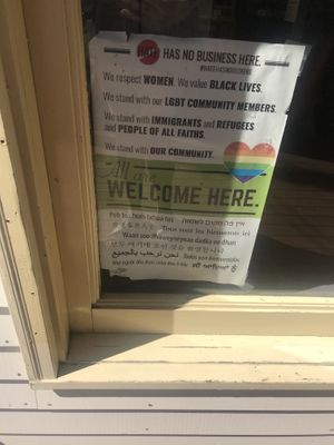 Had many signs like these around the store!! at Bread and Roses Bakery in Wells