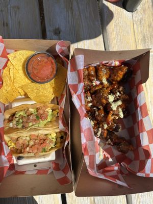  Veggie tacos & tempura broccoli  at Pico's Taco Shack in Brewster
