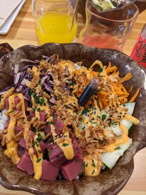 Large tuna poke bowl at Mamasana in Santander
