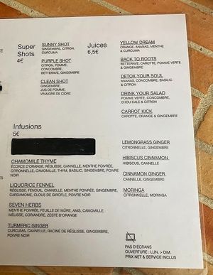 Drinks menu part II at Maison Fleuret in Paris