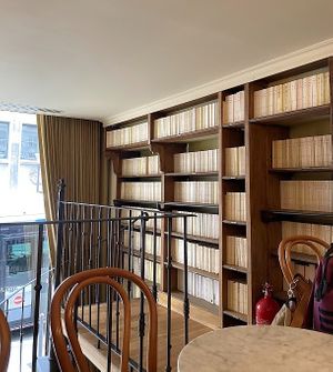 Upstairs seating area at Maison Fleuret in Paris