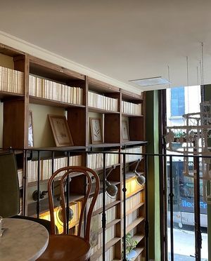 Upstairs seating area at Maison Fleuret in Paris