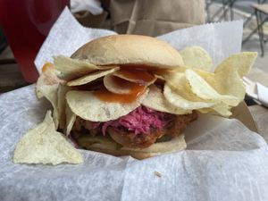 BBQ jackfruit sandwich at Sweet to Lick in Williston Park