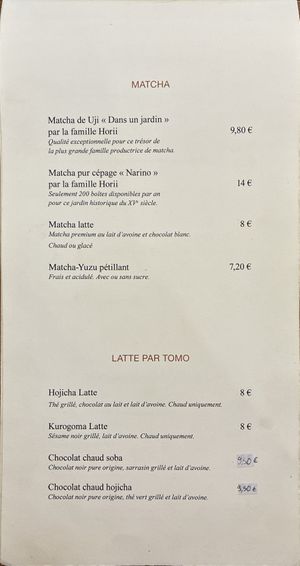 Drink menu, pt 2 at Tomo in Paris