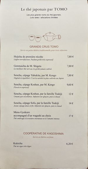Drink menu, pt 1 at Tomo in Paris