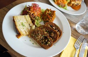 Seitan Rolls w/Potato Gratin at Le Potager du Marais - Saint Paul in Paris