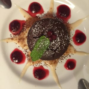 chocolate cake dessert at Le Potager du Marais - Saint Paul in Paris