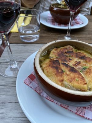 French onion soup! A must!  at Le Potager du Marais - Saint Paul in Paris