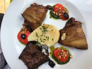 Eggplant surprise with mashed potato at Le Potager du Marais - Saint Paul in Paris