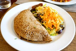 Buckwheat crepes stuffed with leek at Le Potager du Marais - Saint Paul in Paris