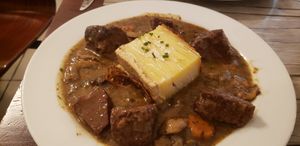 Bourguignon & gratin dauphinois (potatoes) at Le Potager du Marais - Saint Paul in Paris