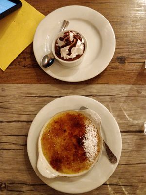 Mousse au Chocolat & Crème Brulée at Le Potager du Marais - Saint Paul in Paris