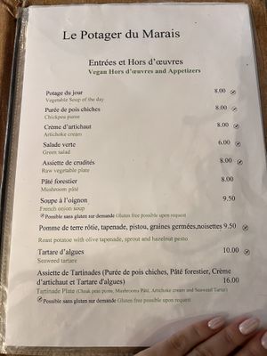 Starters  at Le Potager du Marais - Saint Paul in Paris