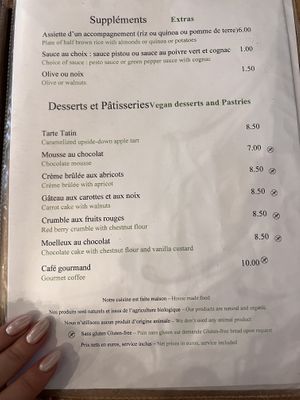 Desserts  at Le Potager du Marais - Saint Paul in Paris