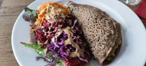 Crepe with spinach and leek at Le Potager du Marais - Saint Paul in Paris