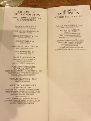 Menu May 2023 at Le Potager du Marais - Saint Paul in Paris