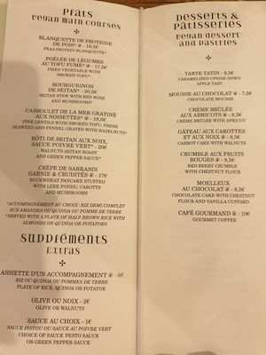 Menu May 2023 at Le Potager du Marais - Saint Paul in Paris
