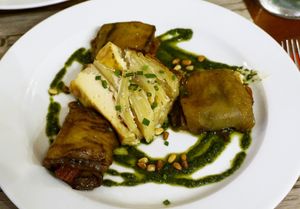 Suprise d'aubergine (seasonal plate) at Le Potager du Marais - Saint Paul in Paris